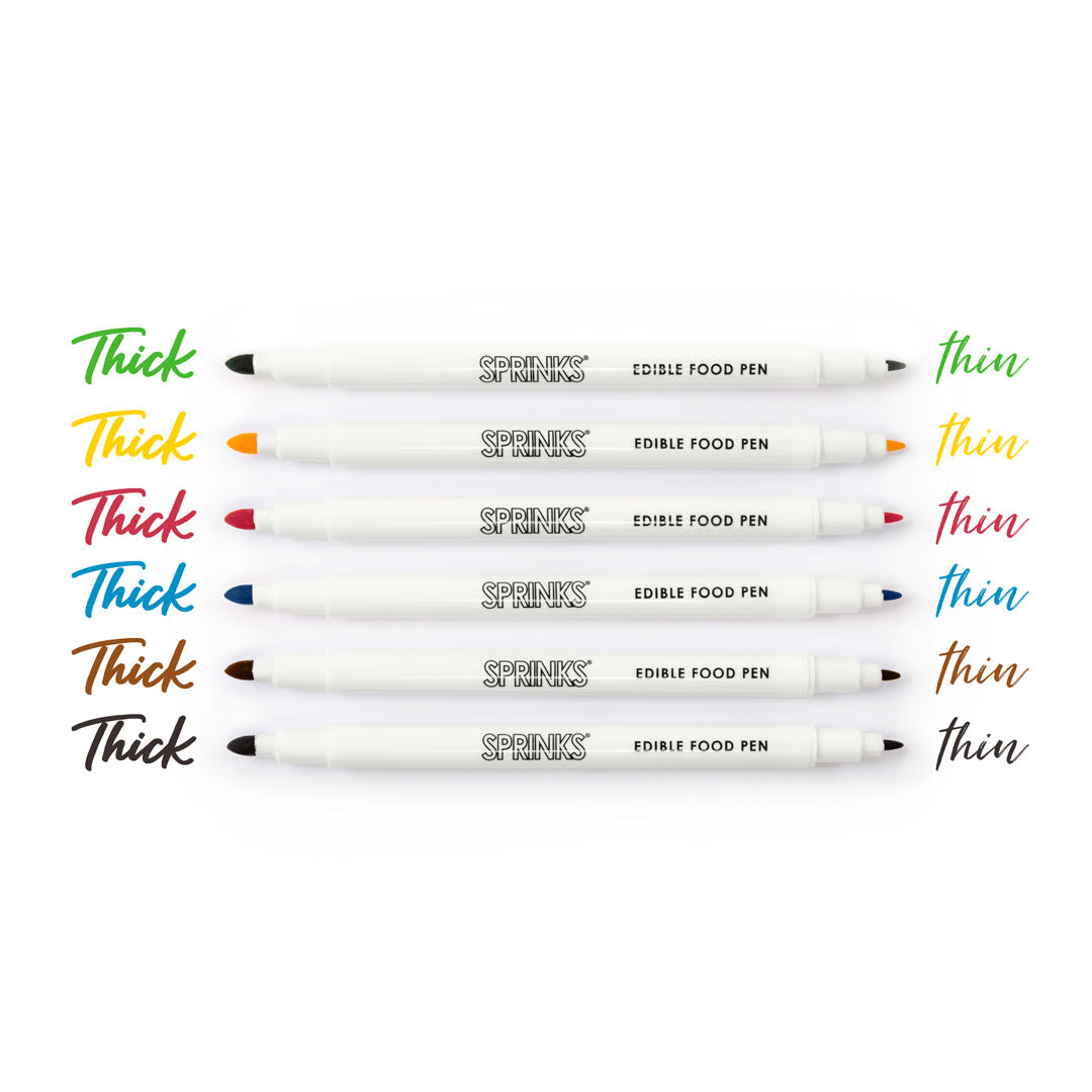SPRINKS Edible Food Pen Set - PRIMARY PACK (Pack of 6)