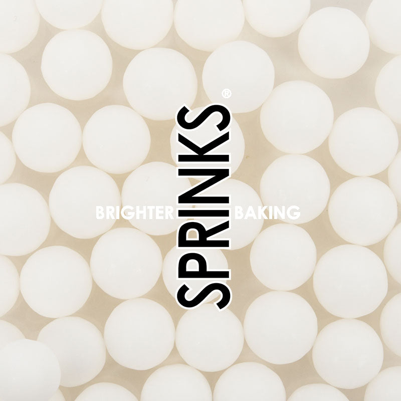 Cachous Pearl Beads MATTE WHITE 10mm (65g) - by Sprinks