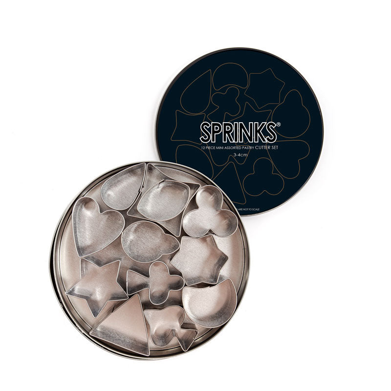 12-Piece MINI ASSORTED Stainless Pastry Cutter Set - by Sprinks