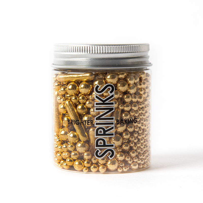 BUBBLE & BOUNCE SHINY GOLD (75g) Sprinkles - by Sprinks