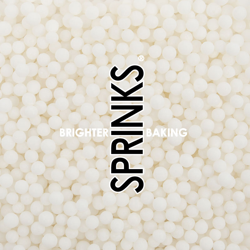 Cachous Pearl Beads MATTE WHITE 4mm (65g) - by Sprinks