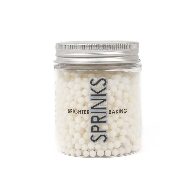 Cachous Pearl Beads MATTE WHITE 4mm (65g) - by Sprinks