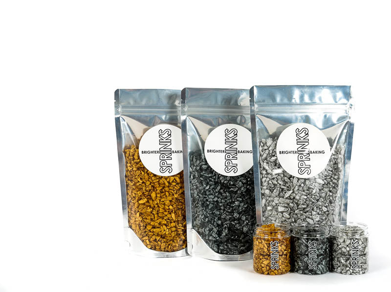 500g SILVER Large Rock Sugar Sprinkles - by Sprinks