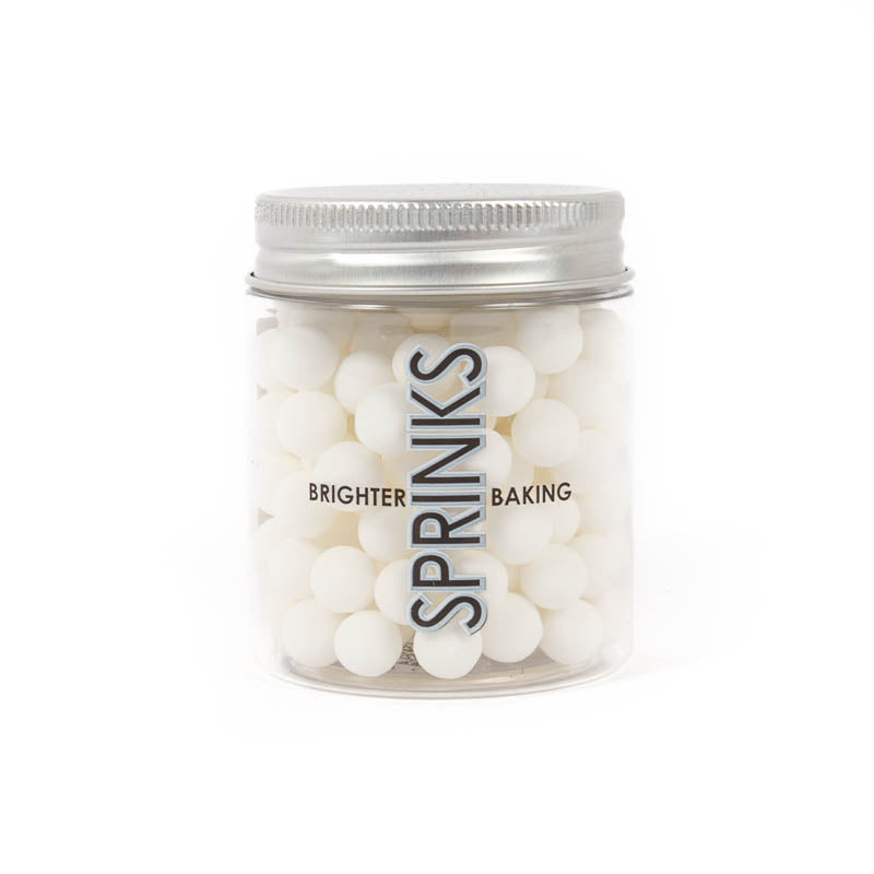 Cachous Pearl Beads MATTE WHITE 8mm (65g) - by Sprinks