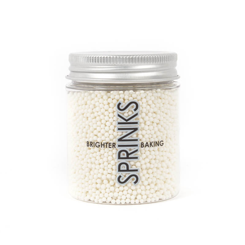 Cachous Pearl Beads MATTE WHITE 2mm (65g) - by Sprinks