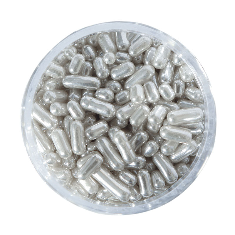 METALLIC SILVER Jimmies 1mm (80g) - by Sprinks