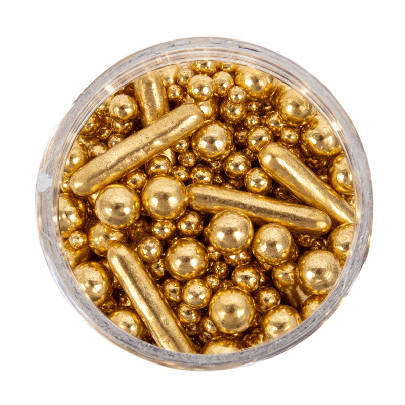 BUBBLE & BOUNCE SHINY GOLD (75g) Sprinkles - by Sprinks