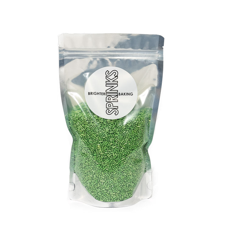 500g METALLIC GREEN Jimmies 1mm - by Sprinks