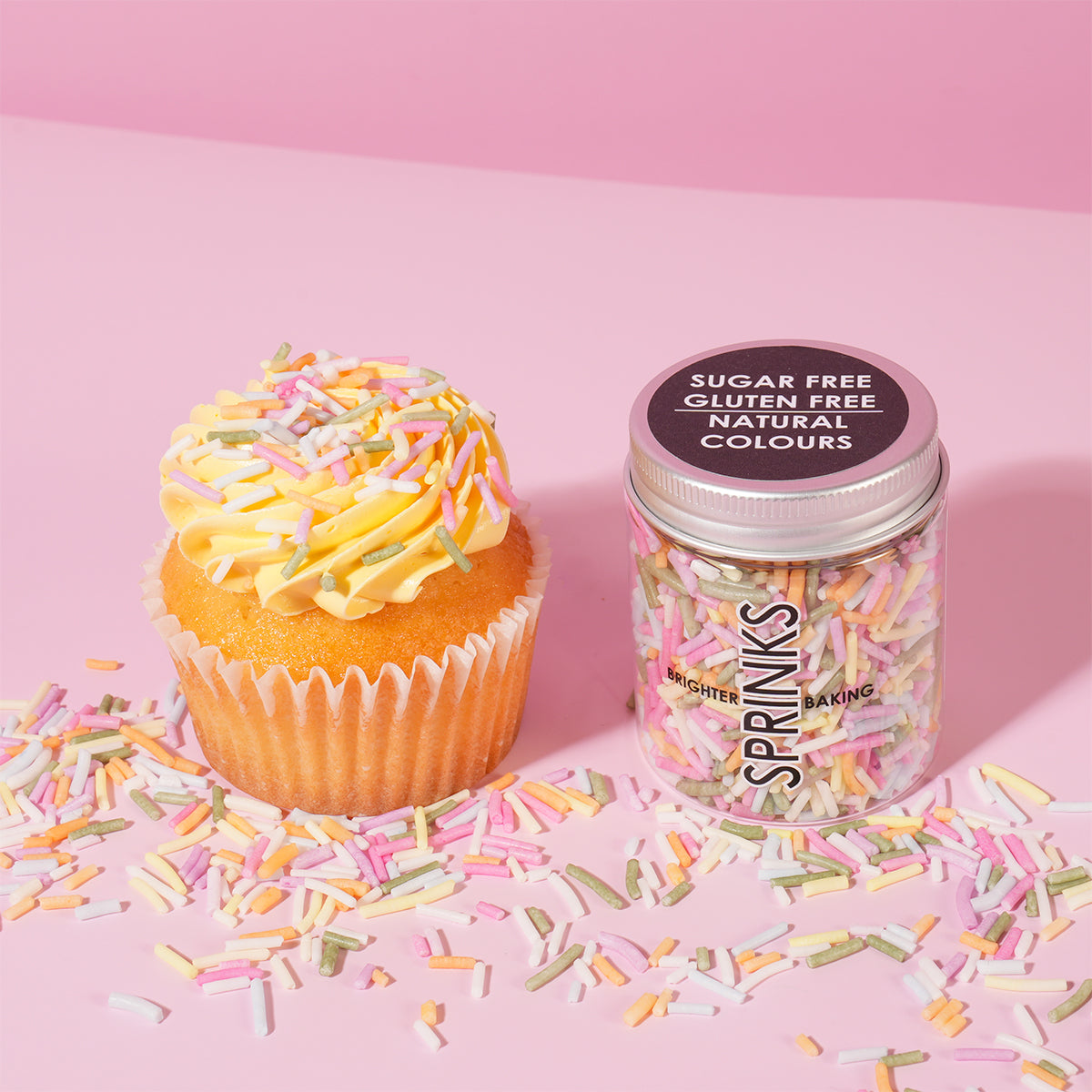 Sugar Free Natural Coloured Jimmies - Pastel Rainbow 60g