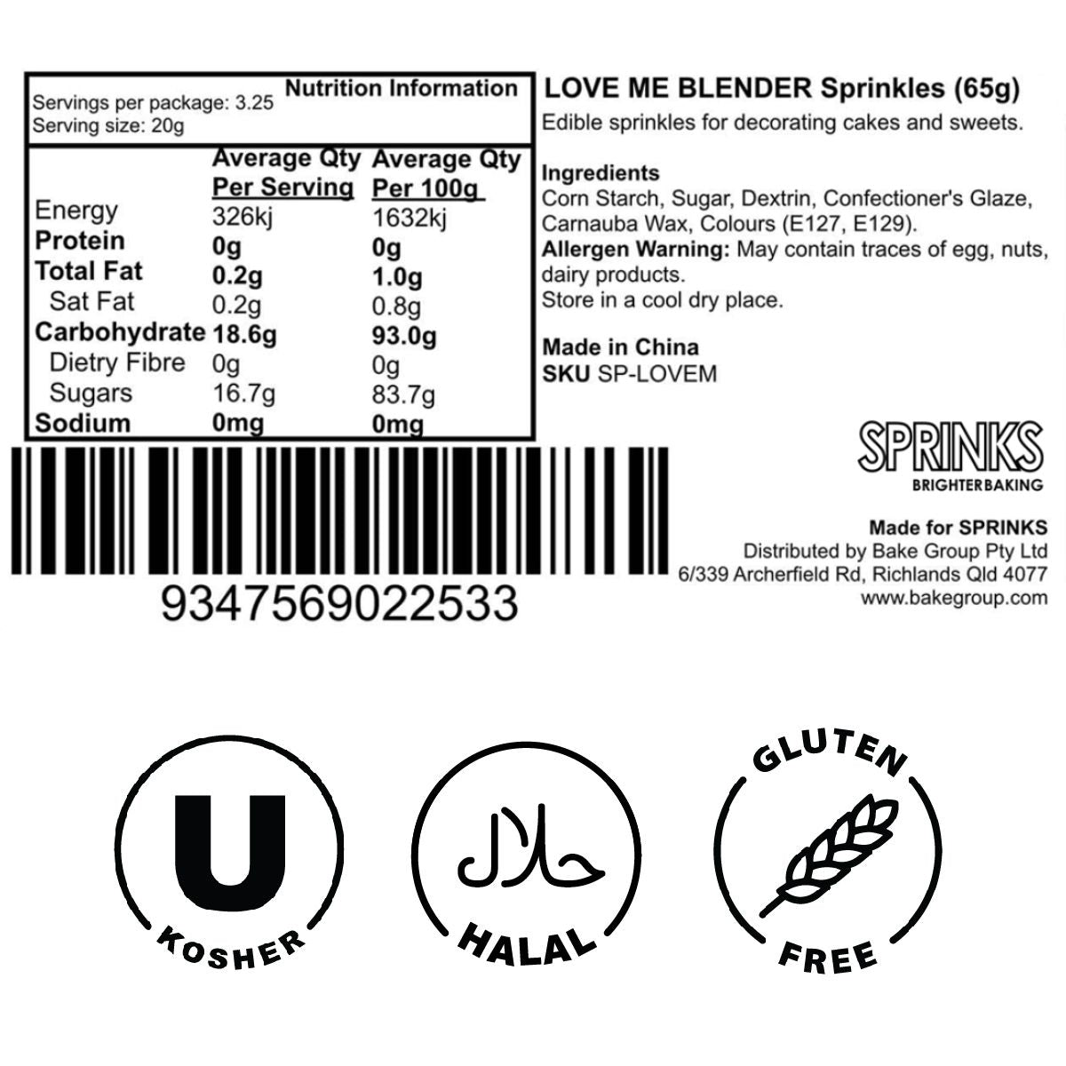 LOVE ME BLENDER Nonpareils (65g) - by Sprinks