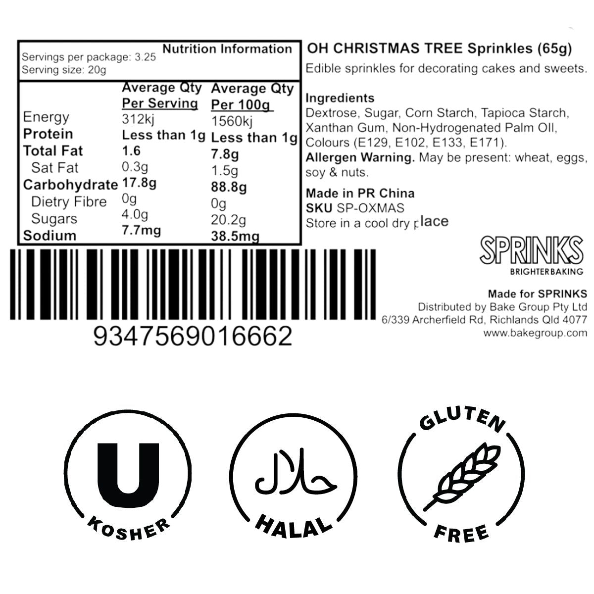 OH CHRISTMAS TREE Sprinkles (65g) - by Sprinks