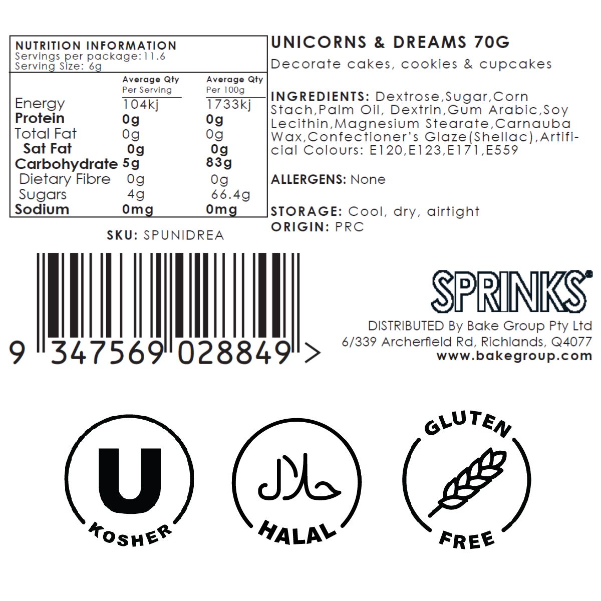UNICORNS & DREAMS Blend (70g) Sprinkles - by Sprinks
