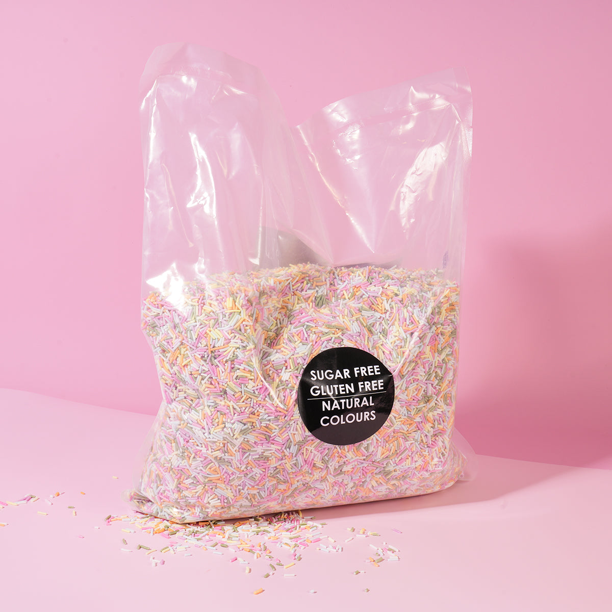 5kg Sugar Free Natural Coloured Jimmies - Pastel Rainbow