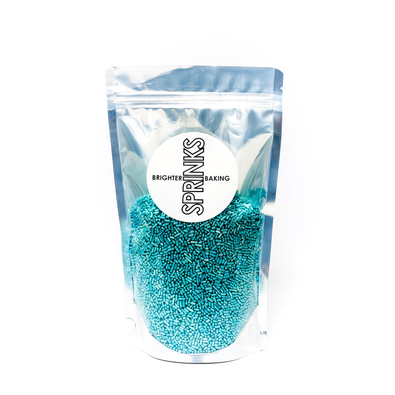 500g METALLIC BLUE Jimmies 1mm - by Sprinks