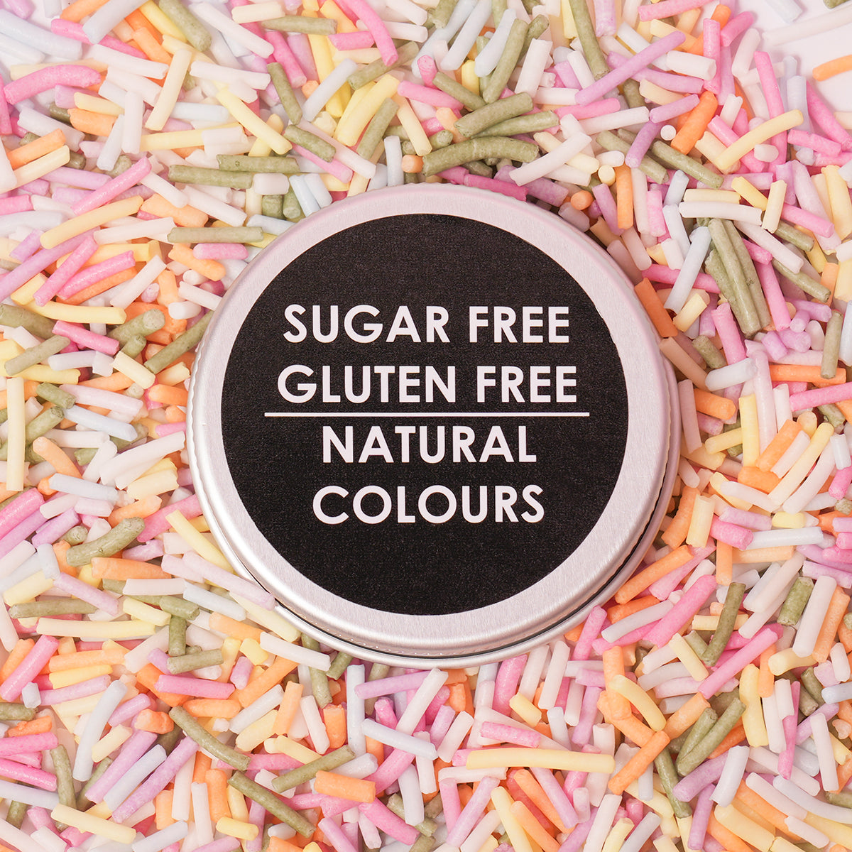 5kg Sugar Free Natural Coloured Jimmies - Pastel Rainbow