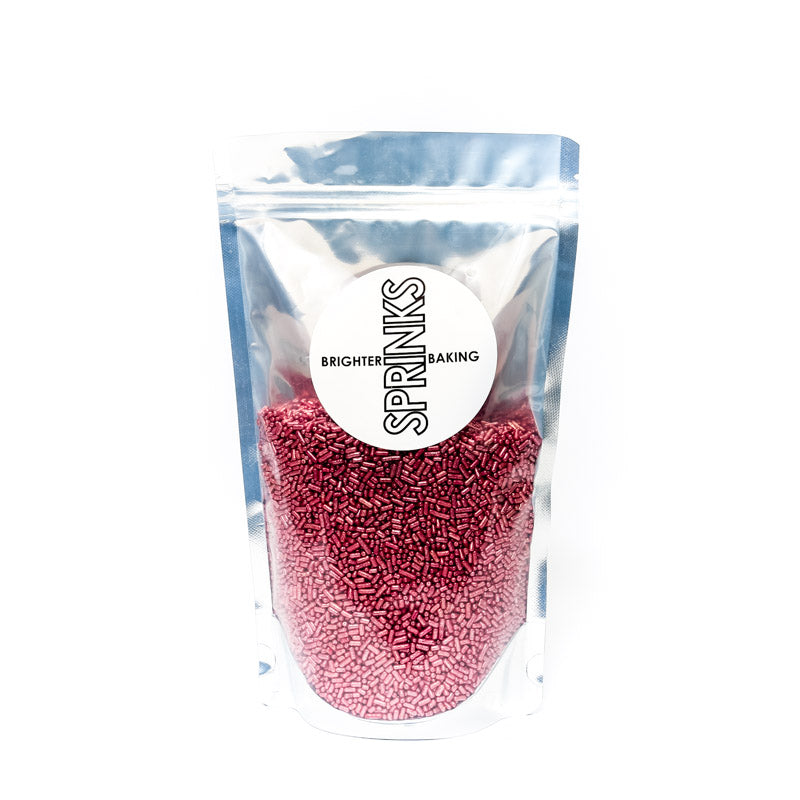 500g METALLIC PINK Jimmies 1mm - by Sprinks
