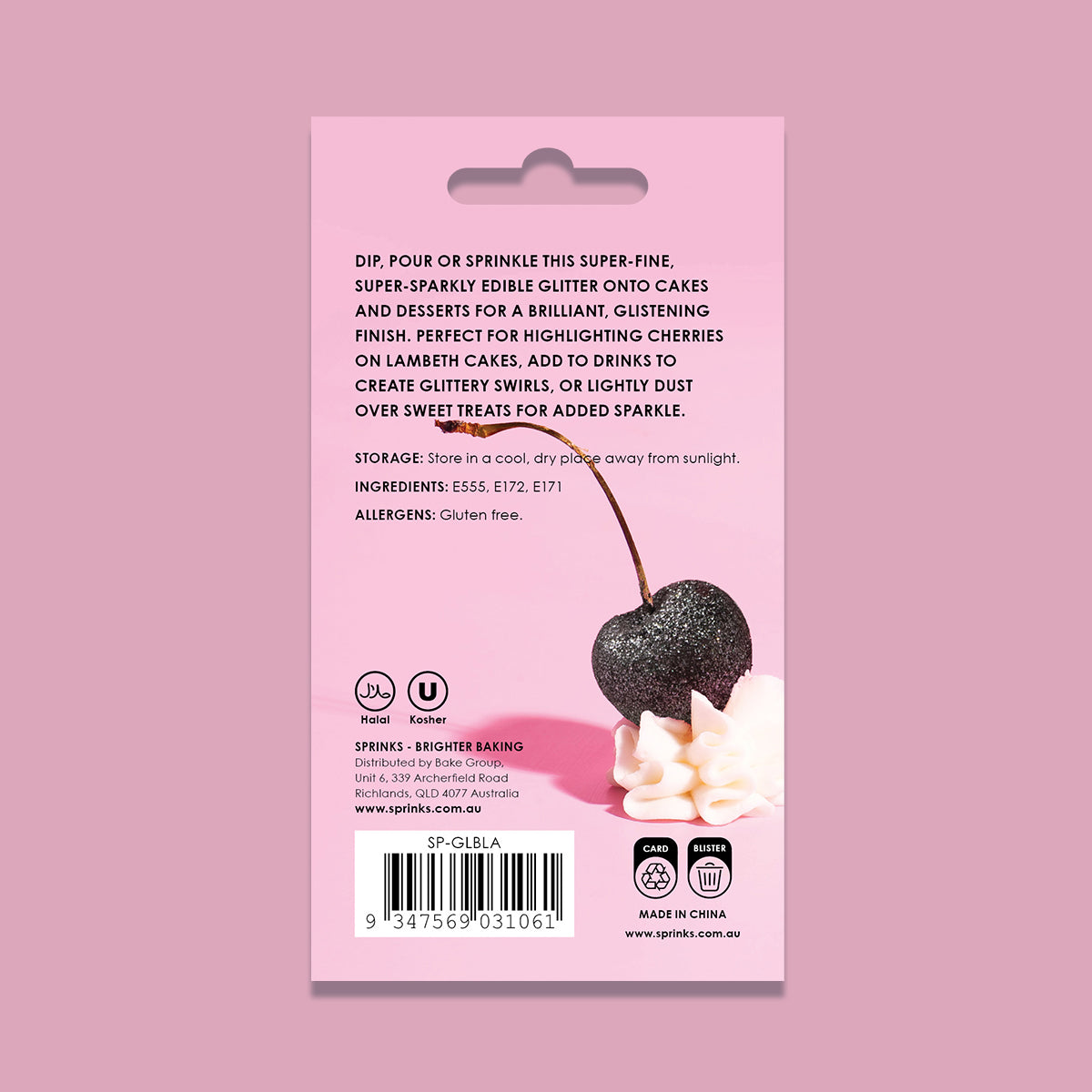 Sprinks Edible Glitter (10ml) - BLACK