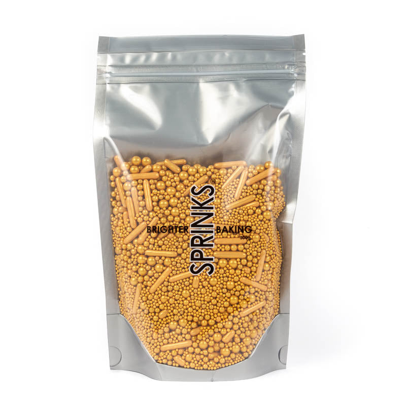 500g BUBBLE & BOUNCE MATTE GOLD Sprinkles - by Sprinks