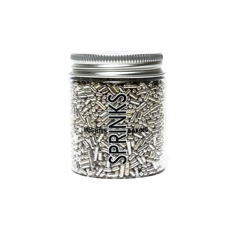 METALLIC SILVER Jimmies 1mm (80g) - by Sprinks