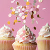 PINK, WHITE & GOLD Wafer Confetti Decorations (9g) - by Sprinks