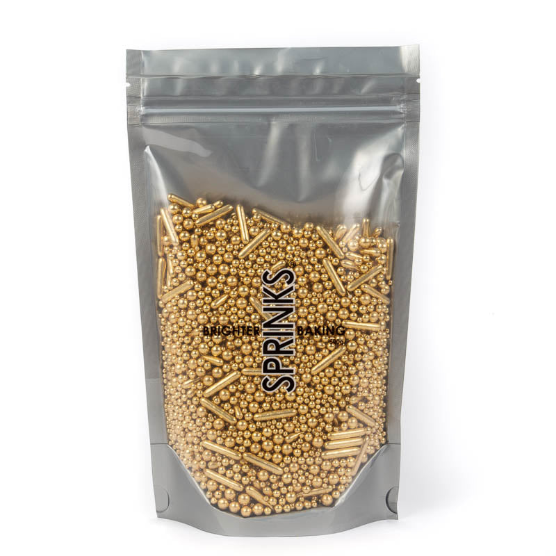 500g BUBBLE & BOUNCE SHINY GOLD Sprinkles - by Sprinks