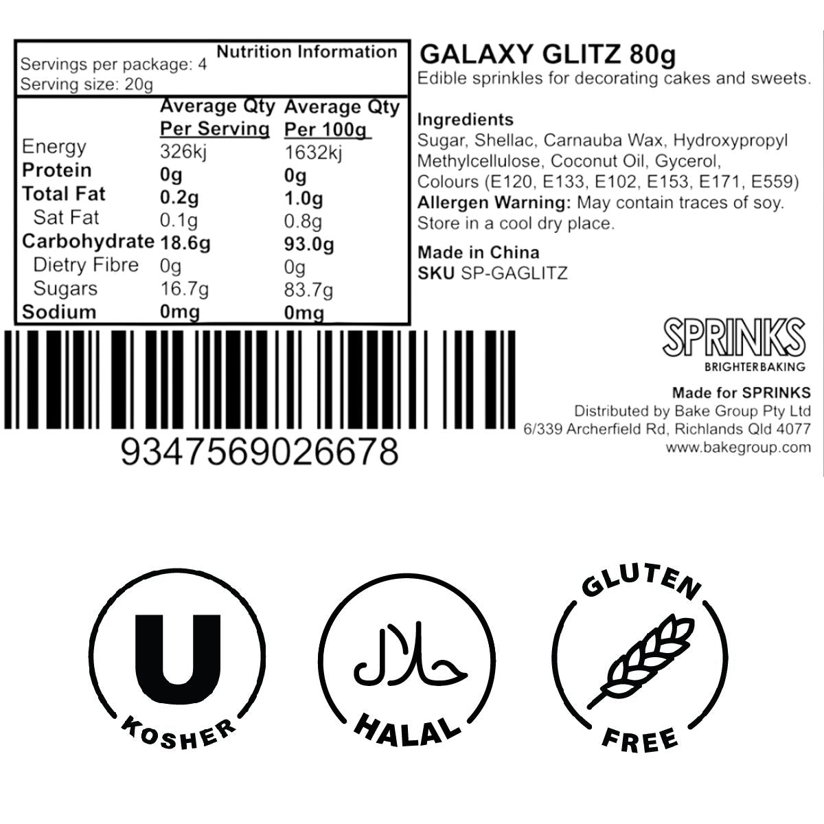 GALAXY GLITZ Sprinkles (80g) - by Sprinks