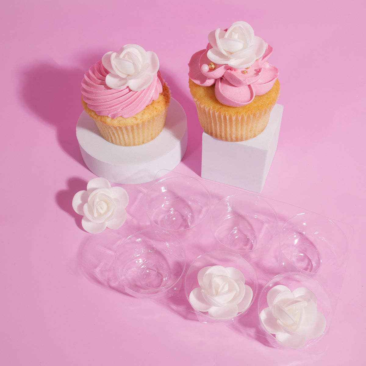 WHITE WAFER ROSETTES (6 Pack) - by Sprinks