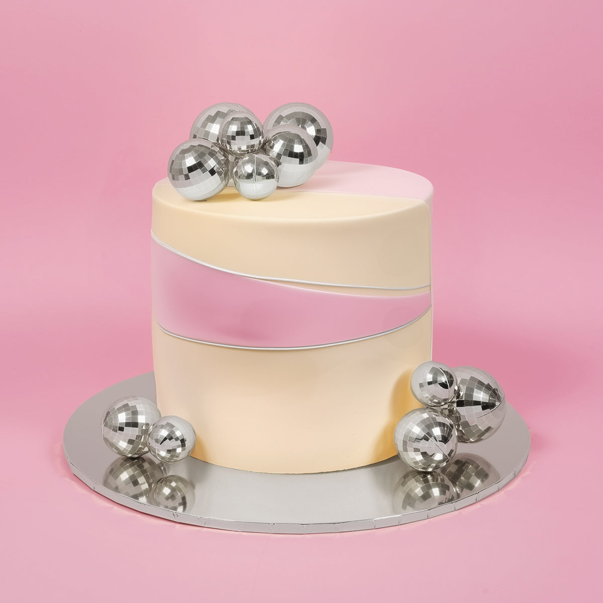 SPRINKS 12 Piece Disco Ball Toppers - SILVER