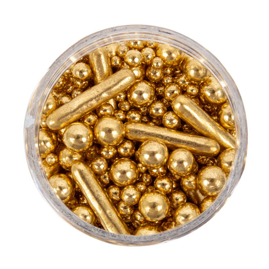BUBBLE & BOUNCE SHINY GOLD (75g) Sprinkles - by Sprinks