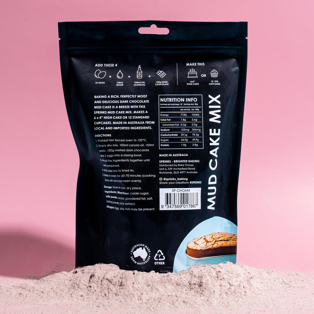 SPRINKS Baking Essentials - Chocolate Mud Cake Mix (500g)**