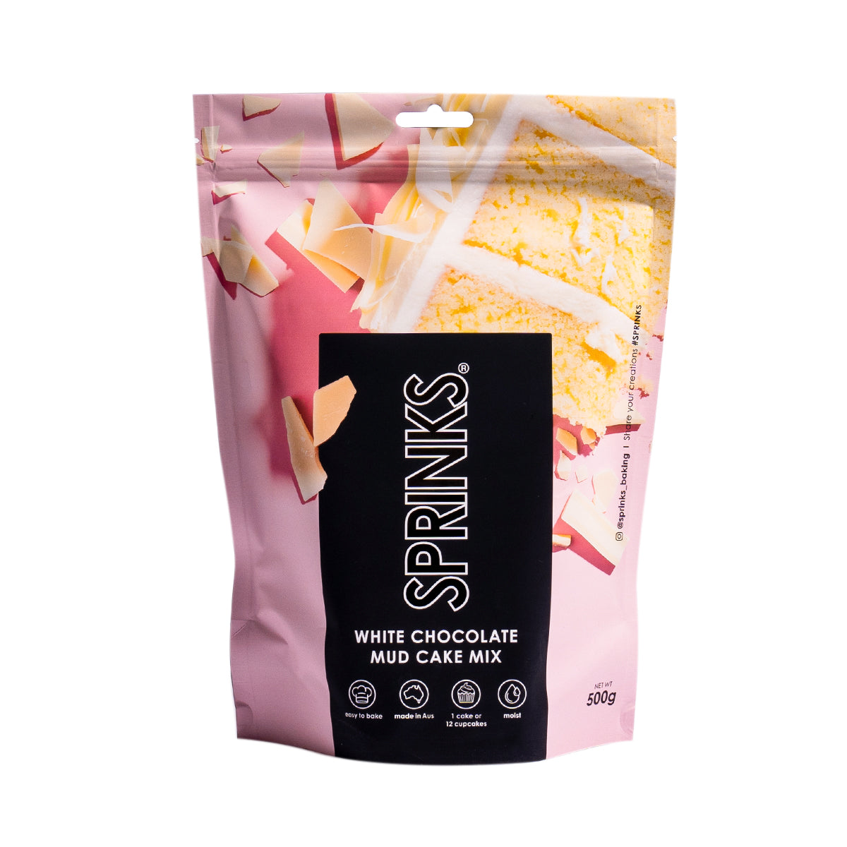 SPRINKS Baking Essentials - White Chocolate Mud Cake Mix (500g)**