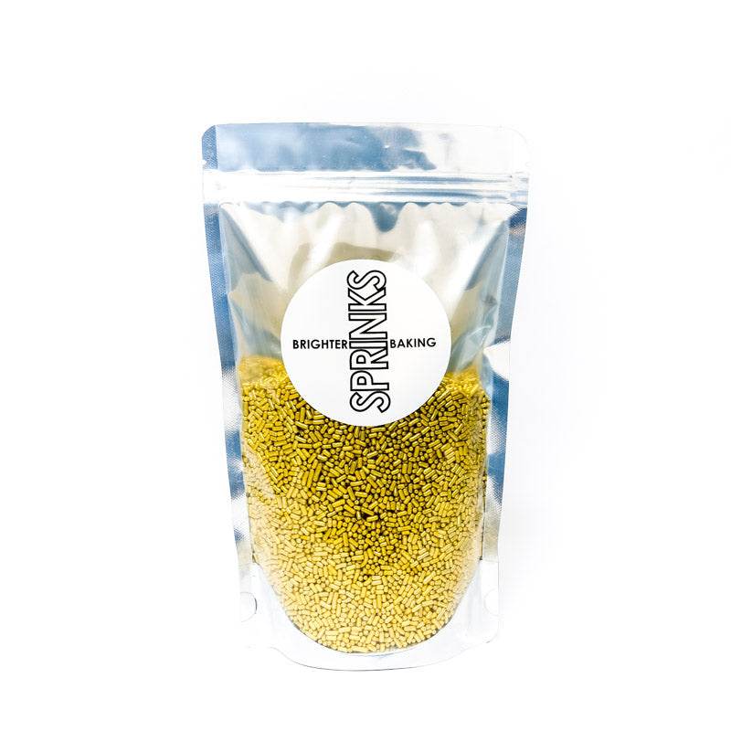 500g METALLIC GOLD Jimmies 1mm - by Sprinks