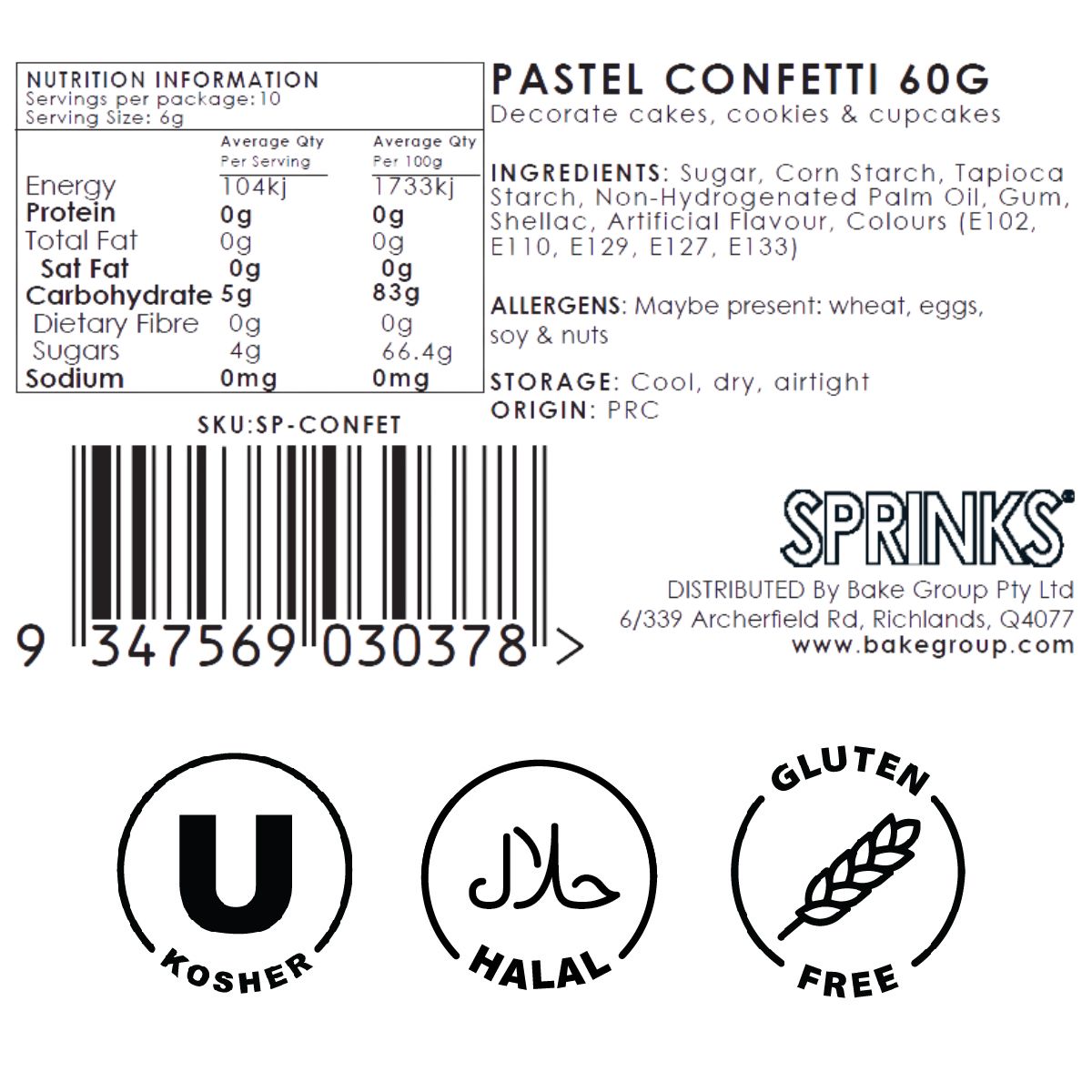 PASTEL Confetti (60g) - by Sprinks