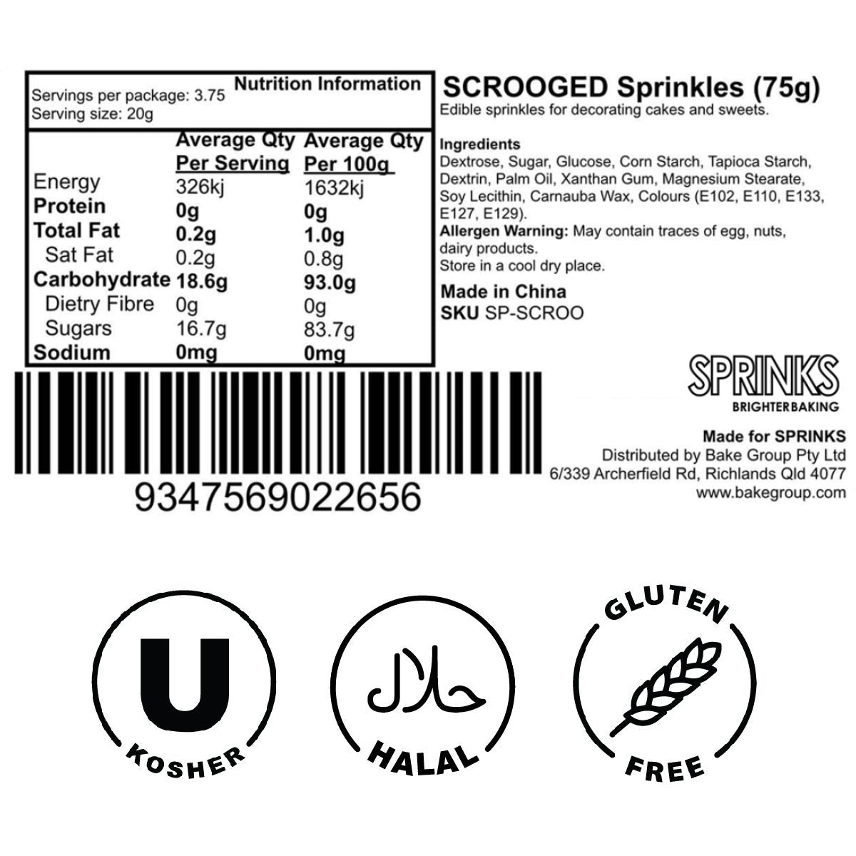SCROOGED Sprinkles (75g) - by Sprinks