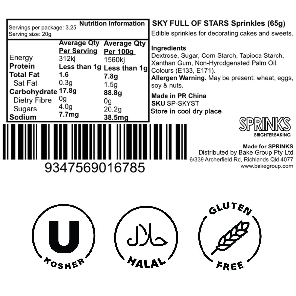 SKY FULL OF STARS Sprinkles (65g) - by Sprinks