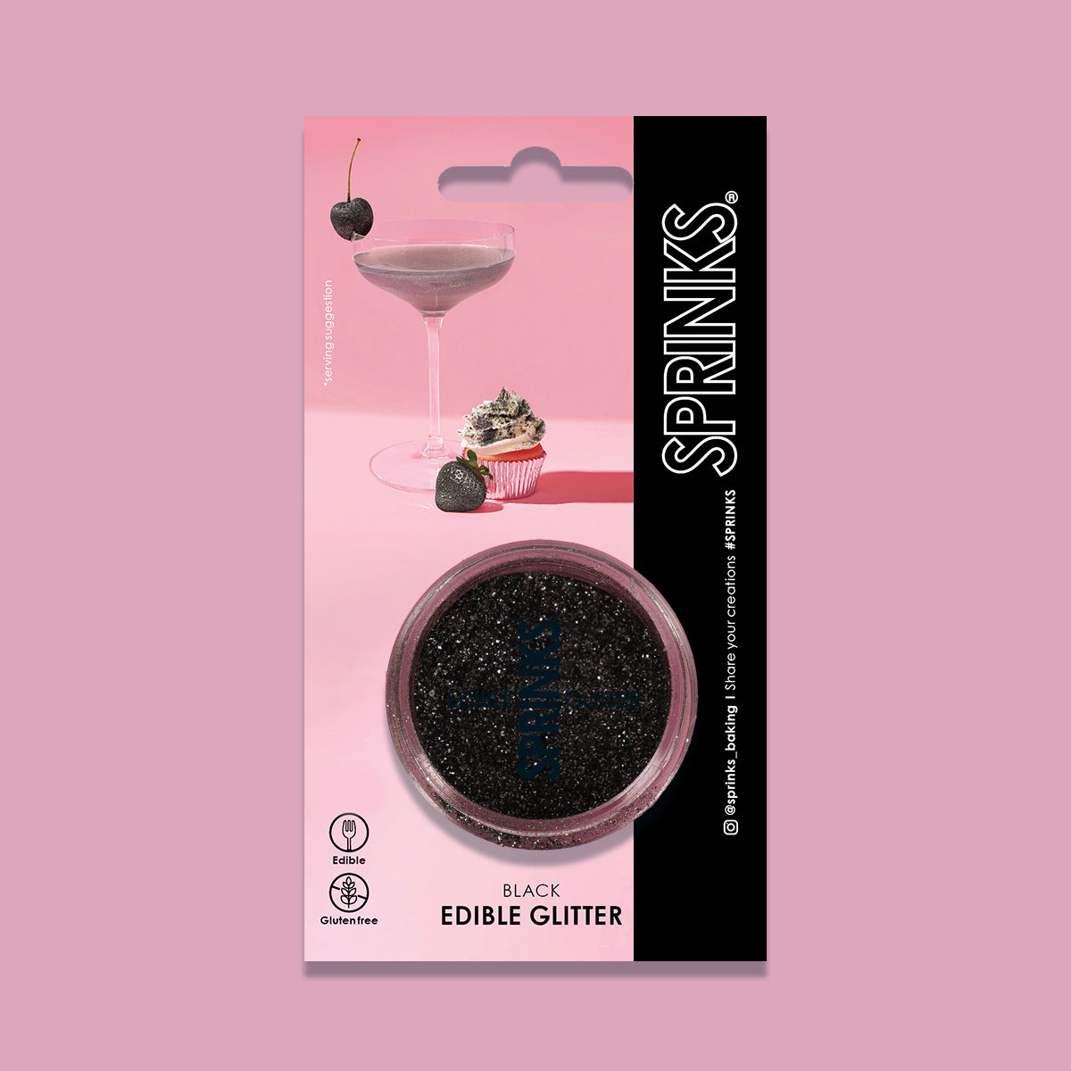 Sprinks Edible Glitter (2g) - BLACK
