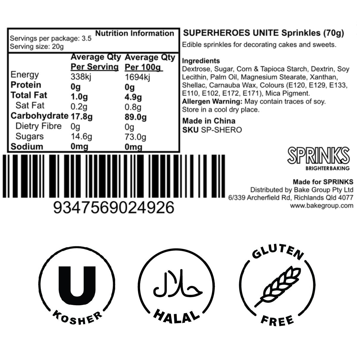 SUPERHEROES UNITE Sprinkles (70g) - by Sprinks